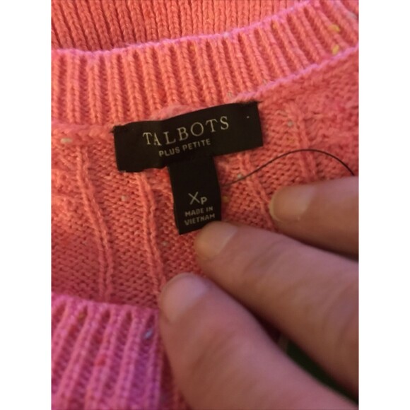 Talbots Sweater Womens XP Green Cable Knit Pullover Long Sleeve Cotton Blend G5 - Picture 3 of 9